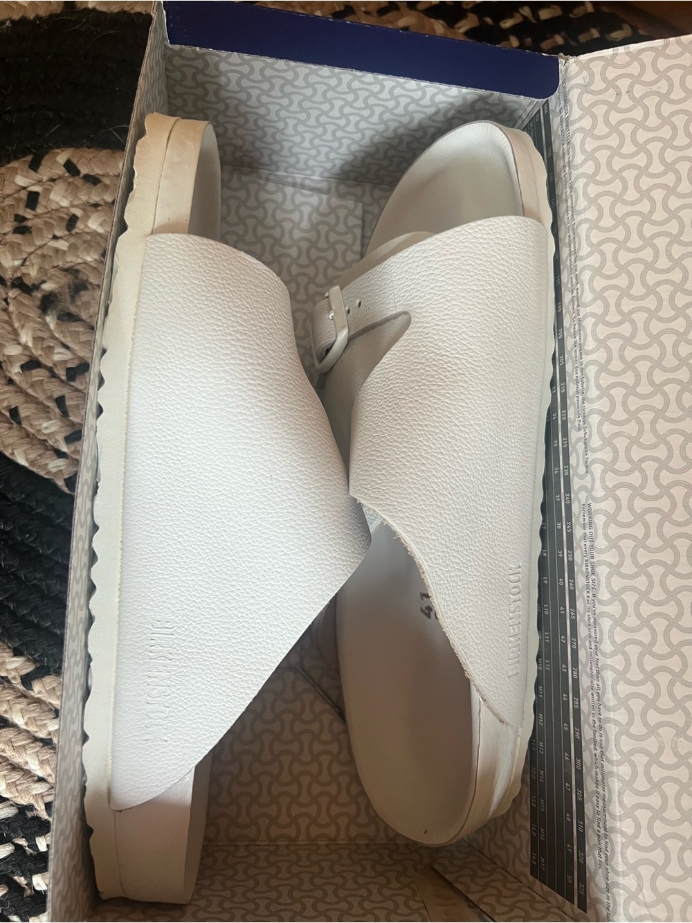 Brand new w/tags and box. Birkenstock White women’s Double-Buckle Slide Sandals